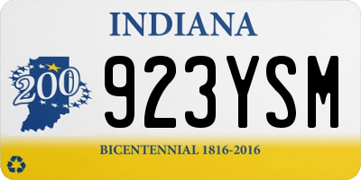 IN license plate 923YSM