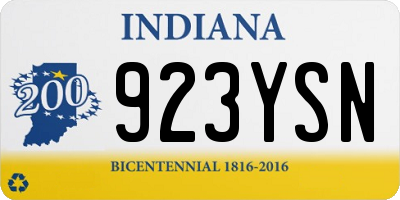 IN license plate 923YSN