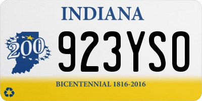 IN license plate 923YSO