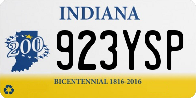 IN license plate 923YSP