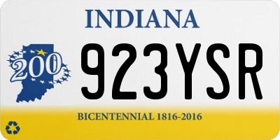IN license plate 923YSR