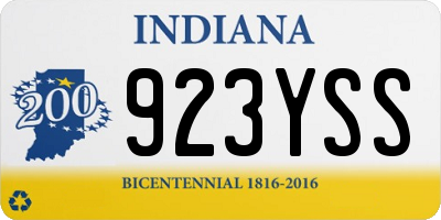 IN license plate 923YSS
