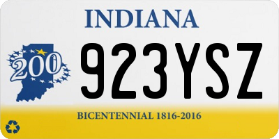 IN license plate 923YSZ