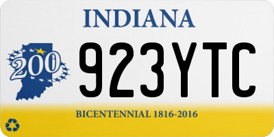 IN license plate 923YTC