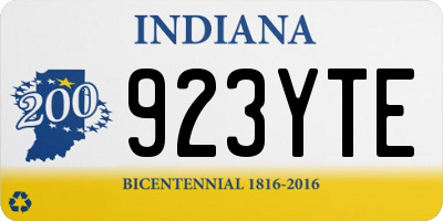 IN license plate 923YTE