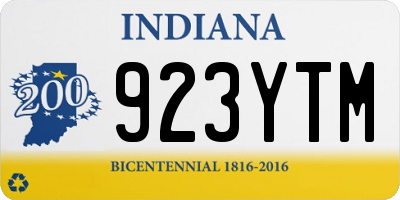 IN license plate 923YTM