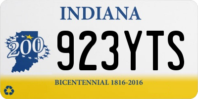 IN license plate 923YTS