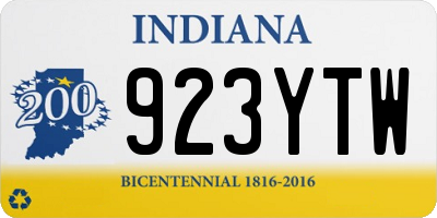IN license plate 923YTW