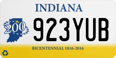 IN license plate 923YUB