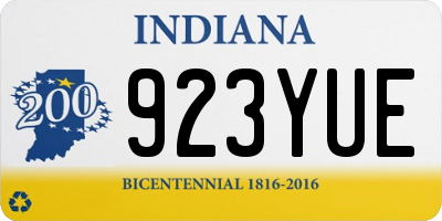 IN license plate 923YUE