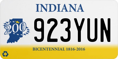 IN license plate 923YUN