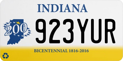 IN license plate 923YUR