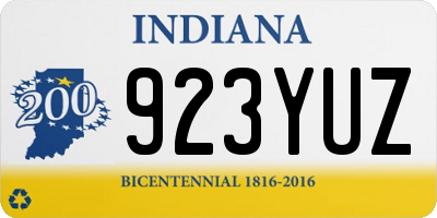 IN license plate 923YUZ
