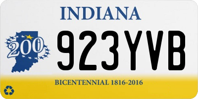 IN license plate 923YVB