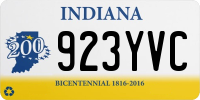 IN license plate 923YVC