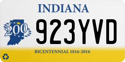 IN license plate 923YVD
