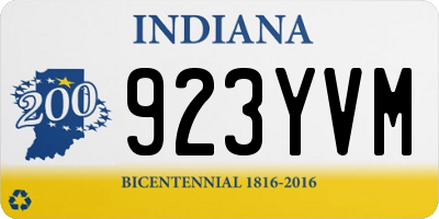 IN license plate 923YVM
