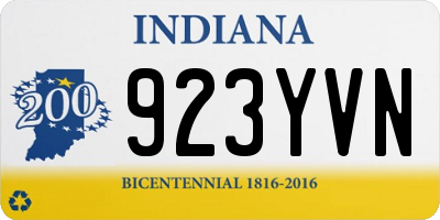 IN license plate 923YVN