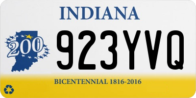 IN license plate 923YVQ