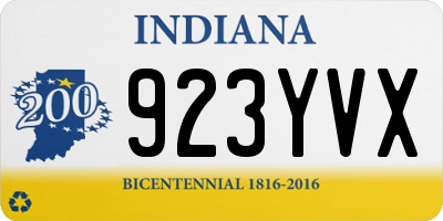 IN license plate 923YVX