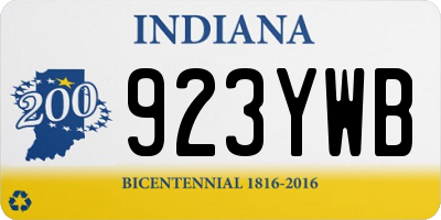 IN license plate 923YWB