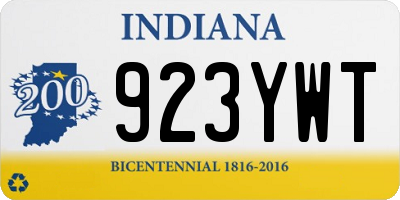 IN license plate 923YWT