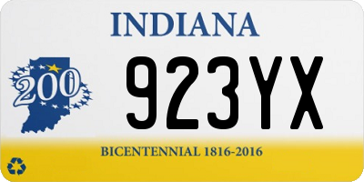 IN license plate 923YX