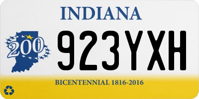 IN license plate 923YXH