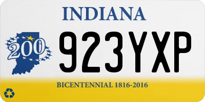 IN license plate 923YXP