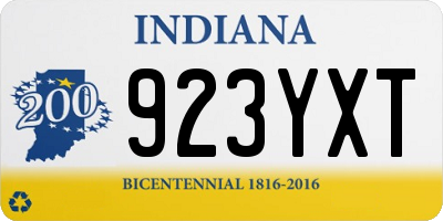 IN license plate 923YXT