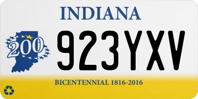 IN license plate 923YXV
