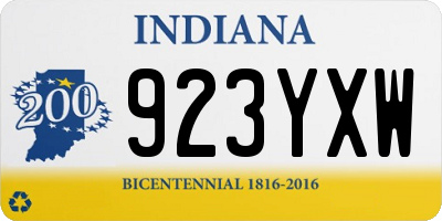 IN license plate 923YXW