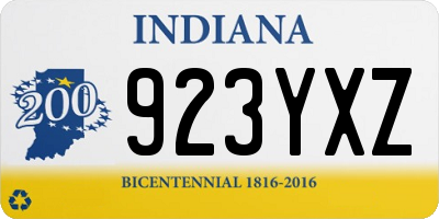 IN license plate 923YXZ
