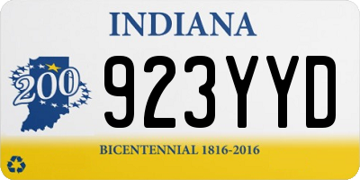 IN license plate 923YYD