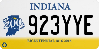 IN license plate 923YYE