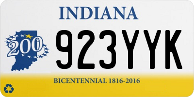 IN license plate 923YYK
