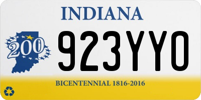 IN license plate 923YYO