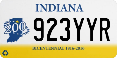IN license plate 923YYR
