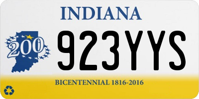 IN license plate 923YYS