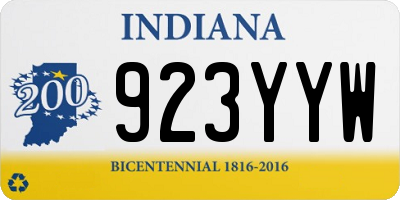 IN license plate 923YYW