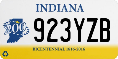 IN license plate 923YZB