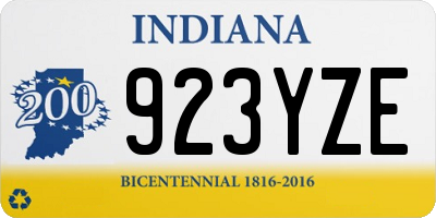 IN license plate 923YZE