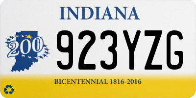 IN license plate 923YZG