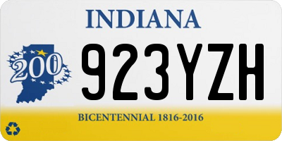 IN license plate 923YZH