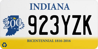 IN license plate 923YZK