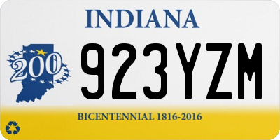 IN license plate 923YZM