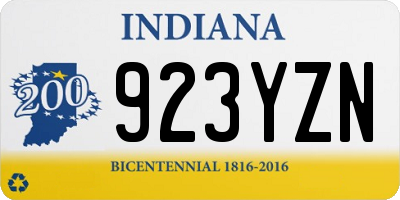 IN license plate 923YZN