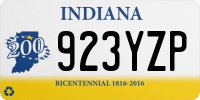 IN license plate 923YZP