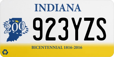 IN license plate 923YZS