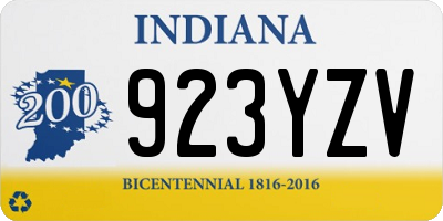 IN license plate 923YZV
